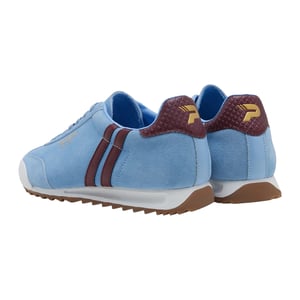 Patrick Mens Dijon Suede Running Trainers (Sky Blue/Burgundy/White)