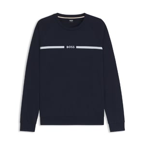 Men's Boss Authentic Cotton Terry Sweatshirt in Dark Blue