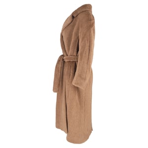 Max Mara Borbone Double Breasted Teddy Coat in Brown Alpaca