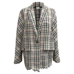 Maje Tweed geruite blazer van wit katoen
