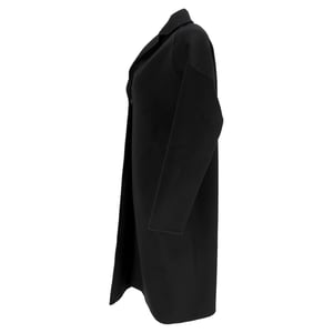 Stella Mccartney Hidden Buttoned Coat in Black Wool