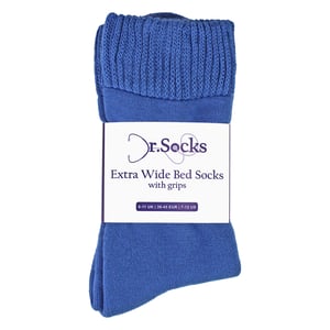 Mens Extra Wide Winter Bed Socks with Grips | Non Slip Thermal Sleep Socks