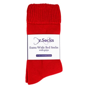 Mens Extra Wide Winter Bed Socks with Grips | Non Slip Thermal Sleep Socks