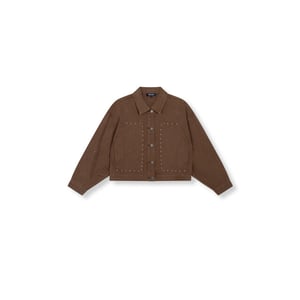 Refined Department R2602473889 ladies woven oversized studded jeans jacket honni
