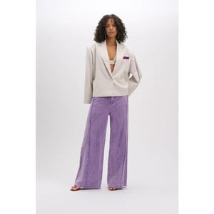 Refined Department R2602170894 ladies woven high waist damaged denim pants dain