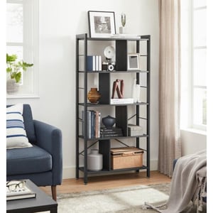 MAZAZU Boekenkast industrieel – – 154,5 cm hoog
