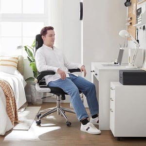 MAZAZU Ergonomische bureaustoel op wielen – – verstelbare armleuningen