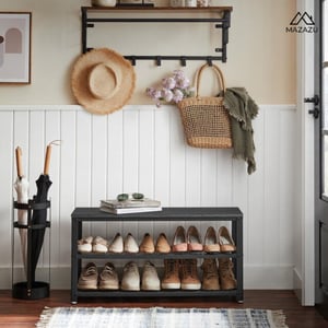MAZAZU Wandkapstok met hoedenplank – – 30 × 88 × 27 cm