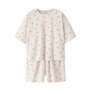 Name It Meisjes korte pyjama set shortama nkfnightset roze kersen print