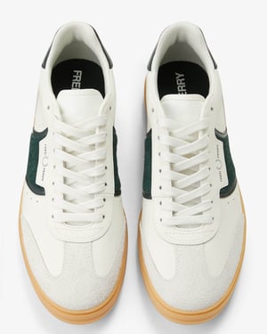 B4 Fred Perry B4 Mens Textured Leather/Suede Trainers Trainers in Ivory