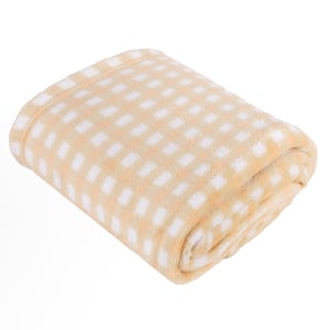 Furn Gingham Printed Fleece Printed Throw