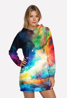 "Colorful Space" Oversize hoodiejurk
