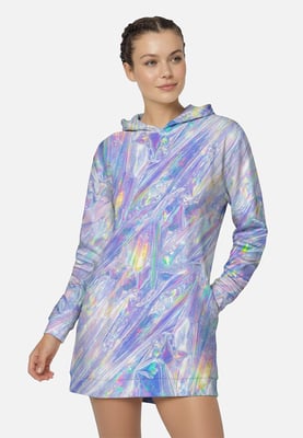 "Magic Foil" Oversize Hoodieklänning