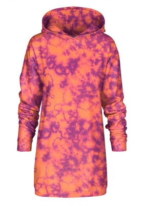 "Orange Tie Dye" Oversize Hoodieklänning