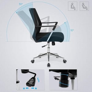 MAZAZU Ergonomische bureaustoel – – verstelbaar – max. 150 kg
