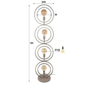 Hoyz vloerlamp turn around 4-lichts -