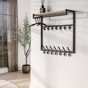 Hoyz kapstok terra hoog 3x7 haken melamine travertine