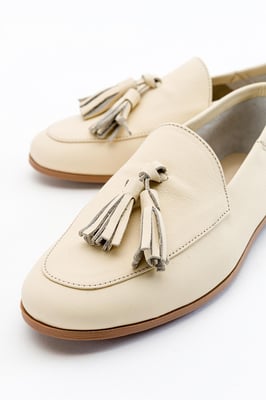 Mona Zacht Leren Kwast Loafer Dames