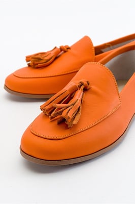 Mona Zacht Leren Kwast Loafer Dames