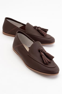 Mona Zacht Leren Kwast Loafer Dames
