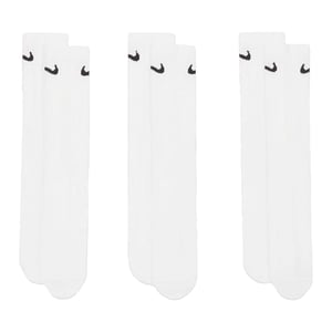 Nike Unisex Adult Lightweight Everyday Crew Socks (Pack of 3) (White)