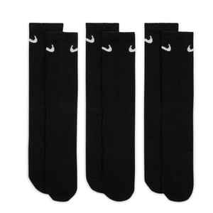 Nike Unisex Adult Lightweight Everyday Crew Socks (Pack of 3) (Black)