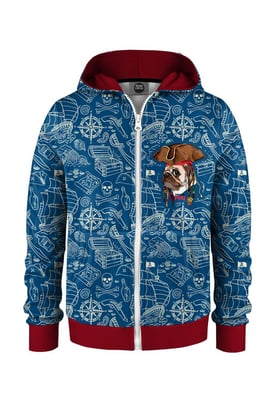 "Pirate Pug" Zip Hoodie