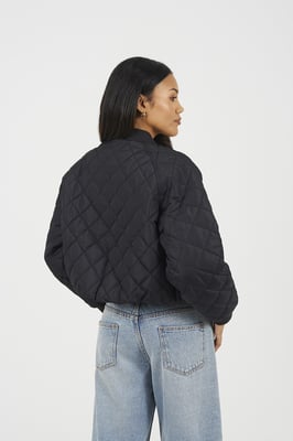 Black Diamond Quilted Bomber Jacket