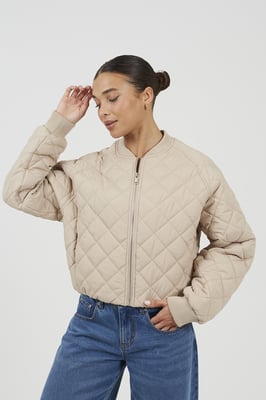 Stone Diamond Quilted Bomber Jacket