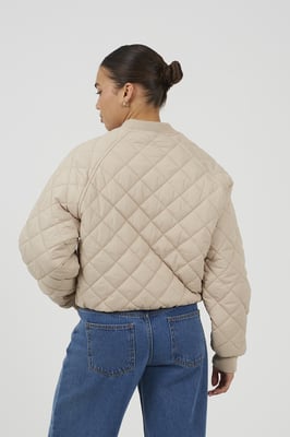 Stone Diamond Quilted Bomber Jacket