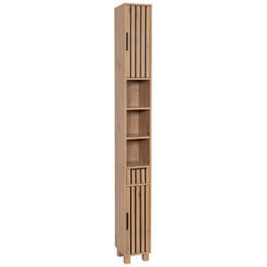 4bathroomz Parma hoge kast smal 180cm in paneel design /zwart