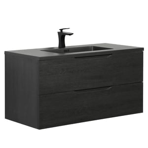 Badplaats Badkamermeubel set cairo 100 x 48 cm zwart eiken badmeubel met
