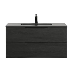 Badplaats Badkamermeubel set cairo 100 x 48 cm zwart eiken badmeubel met
