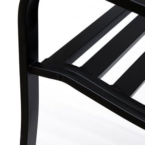 4goodz Stalen tuinbank met gietijzer armleuningen 127x60x89cm