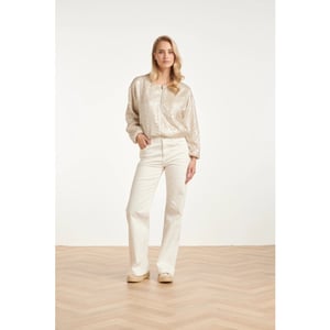 Smashed Lemon Bomberjack met slang print en metallic glans |