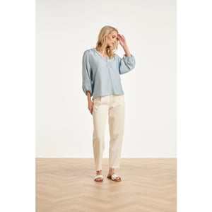 Smashed Lemon Elegante pantalon met plooi en hoge taille |