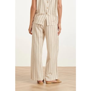 Smashed Lemon Gestreepte wide leg broek met knoopdetail |