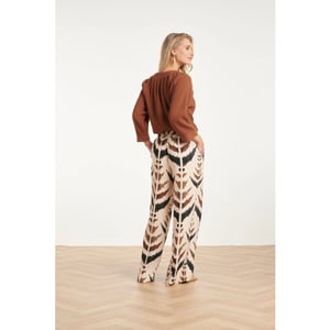Smashed Lemon Wijde broek met grafische aztec print |