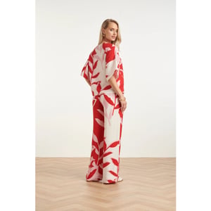 Smashed Lemon Top met wijde mouwen en botanische print |