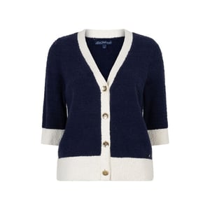 Red Button Popcorn vest d.blau