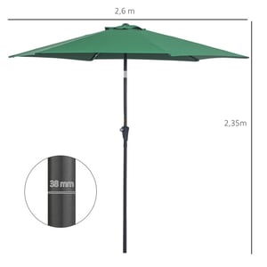 4goodz Outsunny knikparasol met draaihendel aluminium -