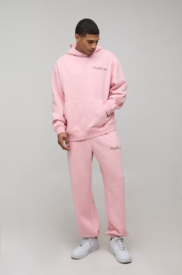 Oversized Club De Sante Printed Hooded Tracksuit