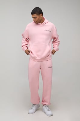 Oversized Club De Sante Printed Hooded Tracksuit
