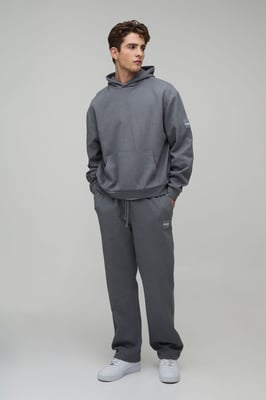 Oversized Boxy Waffle Hooded Tracksuit