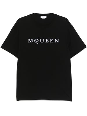 Flocked Logo T-Shirt in Black