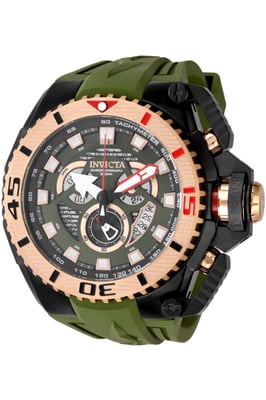 Invicta Sea Hunter 49629 Heren Horloge - Quartz Uurwerk - Roestvrij Staal met groene Wijzerplaat - 57mm