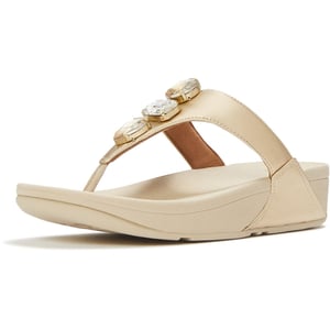 Fitflop Lulu Ultra-Jewel Toe-Post Polyurethane Women's Platino Sandals