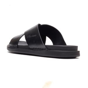 Base London Drift Läder Herrsvarta Sandaler