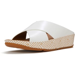 Fitflop Lulu Lux Graphic-Weave Leer Dames Urban Wit Sandalen
