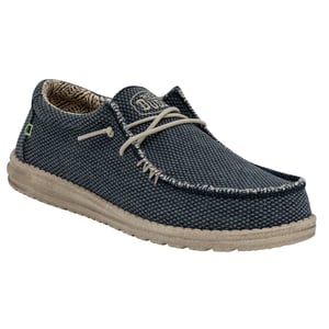 HEYDUDE Wally Gevlochten Polyester Heren Blauwe Nacht Instappers
